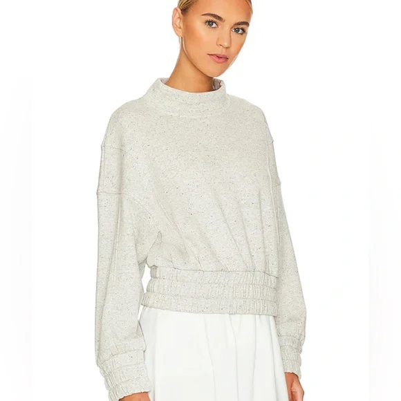 Varley Dunbar Sweatshirt on Revolve Small Ivory Fleck - Picture 2 of 10